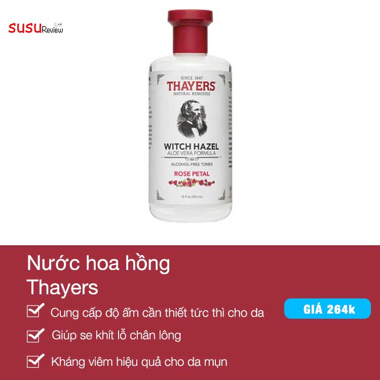 Toner cho da dầu mụn Thayers - Nước hoa hồng Thayers